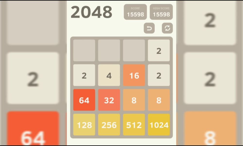 Interface of 2048 coolmath games