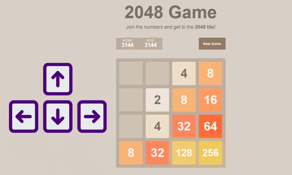 Use arrow to play coolmath 2048