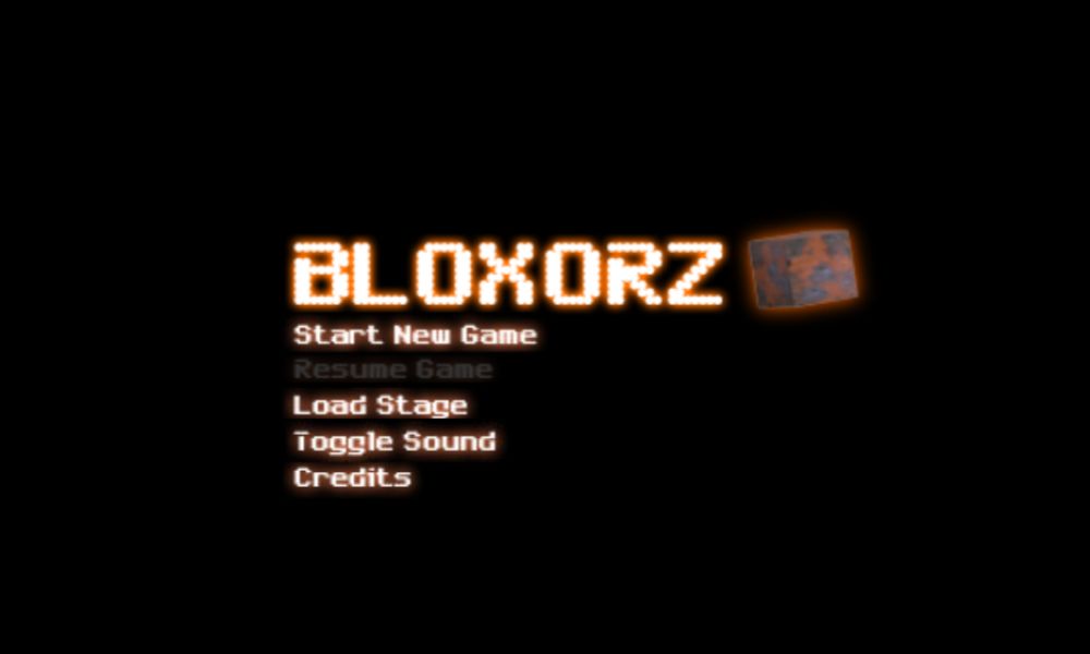 Interface of Bloxorz game online