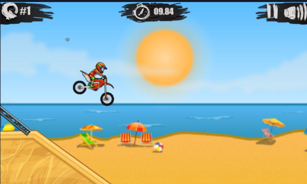 Interface of Moto X3M Unblocked Cool Math Games