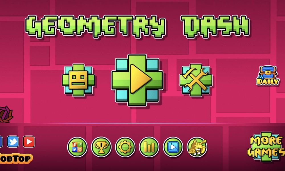Interface of coolmath games geometry dash